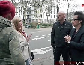 German blonde big tits milf picked up on the street during a flirt
