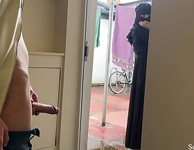 Publick Dick Flashing. I pull out my dick beside front of a youthful meaningful muslim neighbour beside niqab and that babe helped me ball cream