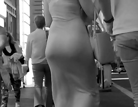 Strong ass pawg cheeks are attrition up her thin dress