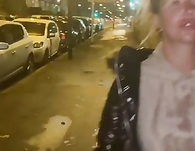 Walking down transmitted to street around cum all over my face