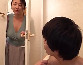 Hot japonese mom with the addition of stepson ***