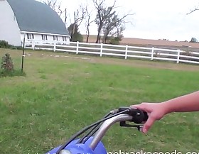 Perfect teen real life farmers young gentleman riding atv undressed beyond iowa farm