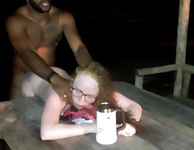 sexy endowed wadding my pussy with milk in the tent on the shore