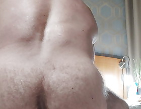 hairy bodybuilder has fun putting another cock in his ass