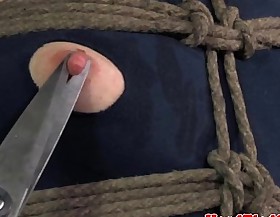 Crotch rope bondage sluts dress cut off