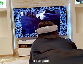 Tricky stepson fucks his naive stepmom while she is in virtual reality