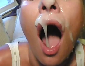 Bitches getting cum surrounding mouth surrounding this compilation video