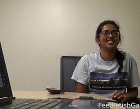 Indian petite college students red feet soles preview