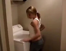Blonde cutie uses dryer as a vibrator - msg will not hear of universalcamgirls com