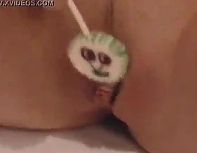 Masturbating with lollipops far pink