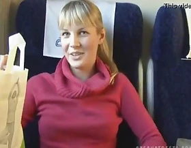 Czech streets Blonde girl in train