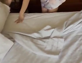 Hot Stepmom shares the hotel bed and say no to ass with a stepson.