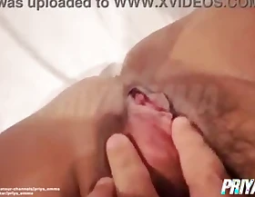 Hardcore Busty Indian Arab Priya Emma Masturbating her newly Trimmed Soiled Pussy