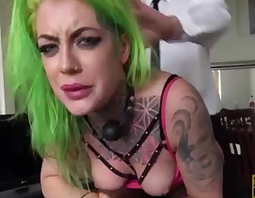 Tatted British subslut punished with rough anal sex