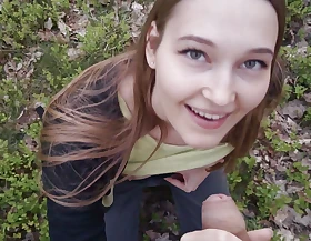 Sexy nymphomaniac in the forest made me cum in her mouth