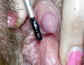 Extreme close far clitoris fetish edging video