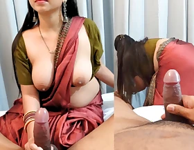 Indian gal aunty handjob help and blow job