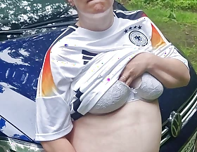 Pregnant German football mom fucks in the 9month outside