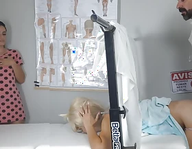 Stepmom takes stepdaughter connected with fake gynecologist for the first time