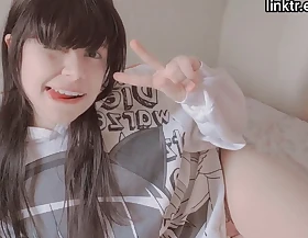 Horny petite cute girl masturbating then having an orgasm