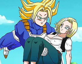 Rescuing android 18 - hentai animated video