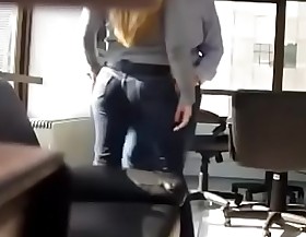 Office assistant sucking dick on tap turn