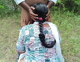 Outdoor blowjob and breast licking