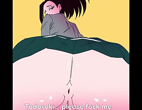 Yaoyorozu asks todoroki to drill her cunt plus arse