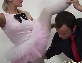 Versatile ballerina receives fisted