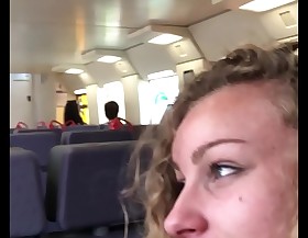 Angel emily public blowjob in the train and cumswallowing